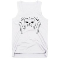 Middle Finger Funny Cute Dog Tank Top