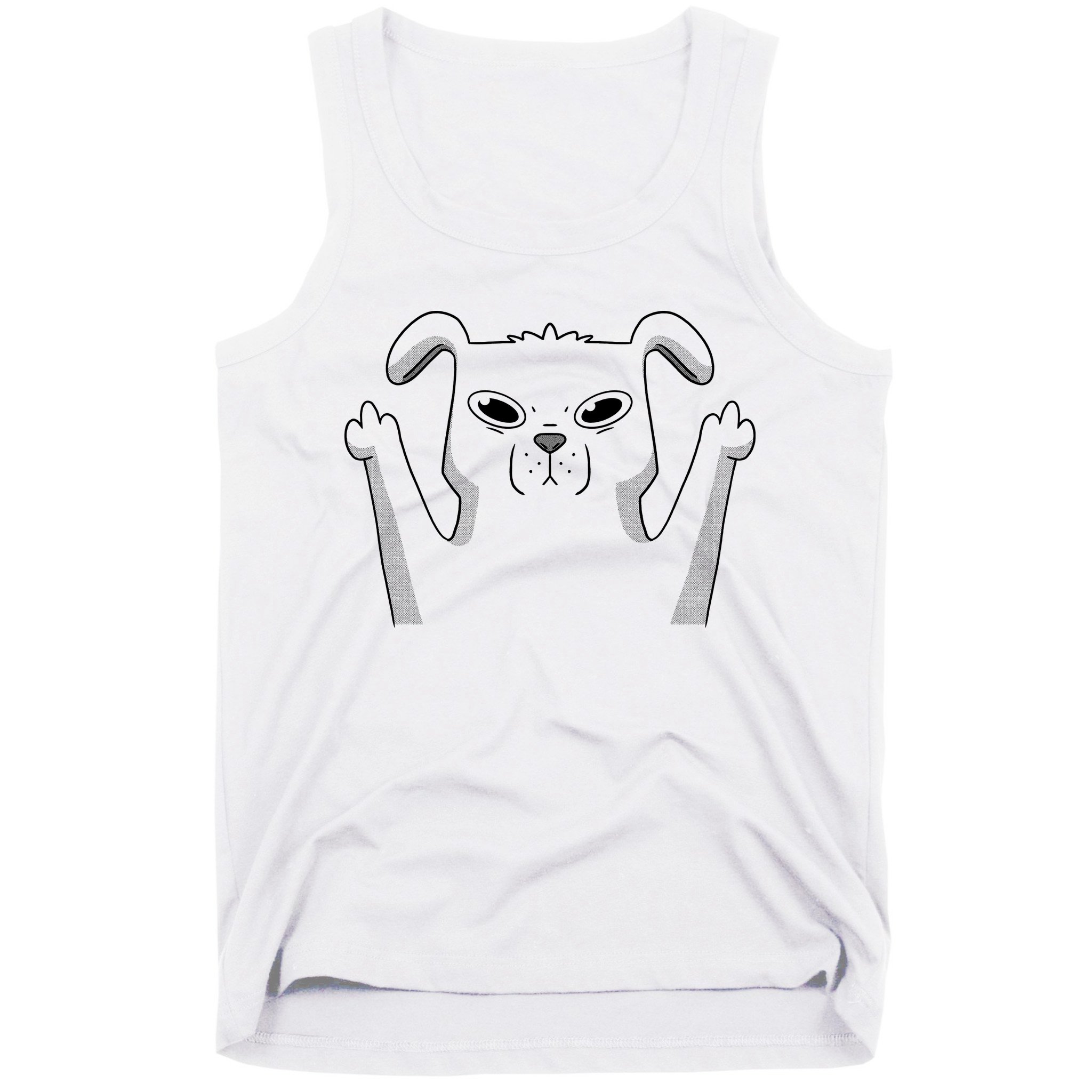 Middle Finger Funny Cute Dog Tank Top