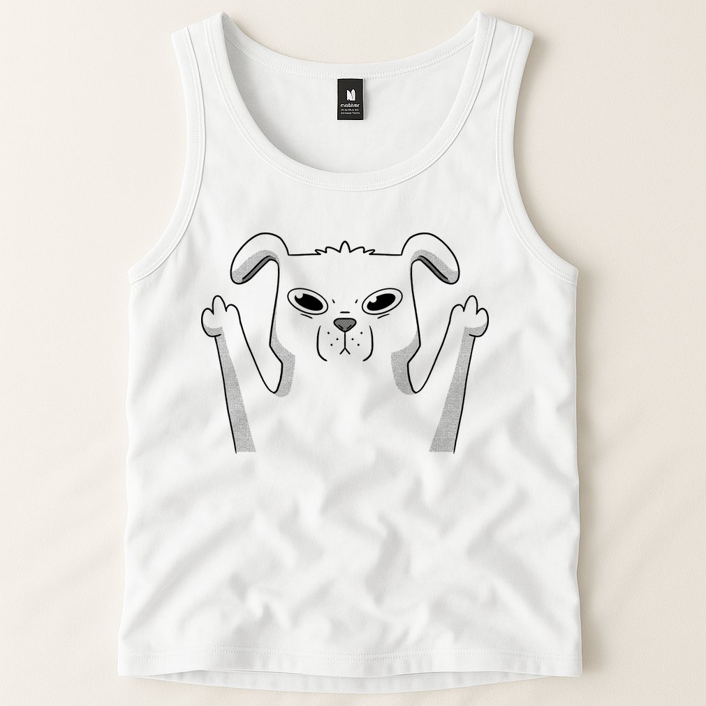 Middle Finger Funny Cute Dog Tank Top