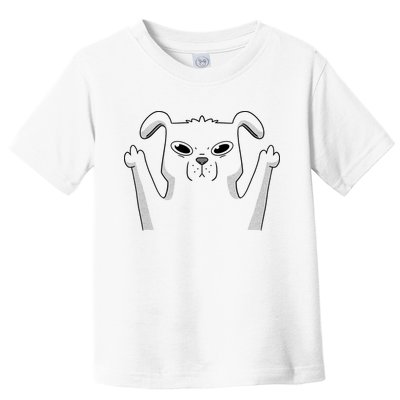 Middle Finger Funny Cute Dog Toddler T-Shirt