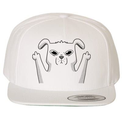 Middle Finger Funny Cute Dog Wool Snapback Cap