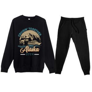 Matching Family Friends And Group Alaskan Alaska Cruise 2024 Premium Crewneck Sweatsuit Set