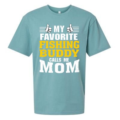 My Favorite Fishing Buddy Calls Me Mom Gift Sueded Cloud Jersey T-Shirt