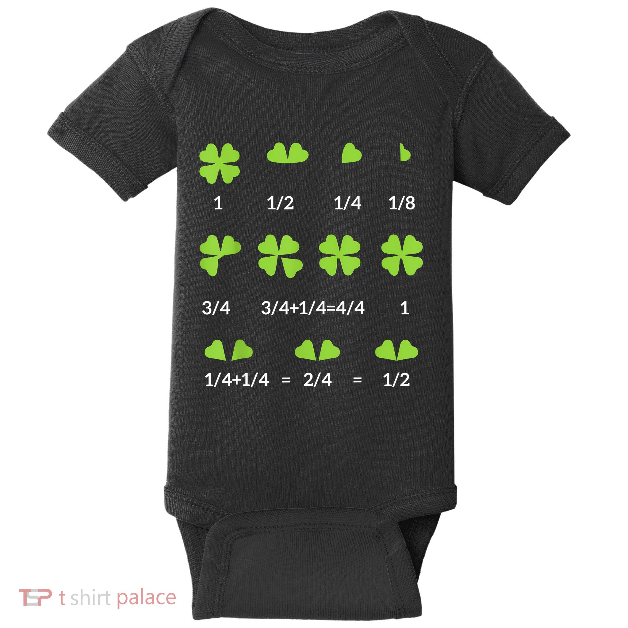 Math Fraction Four Leaf Clover Teacher St Patricks Day Baby Bodysuit