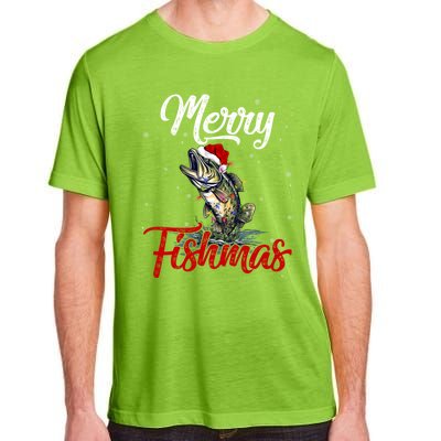 Merry Fishmas Fish Fishing Fisher Christmas Pajama Gift Adult ChromaSoft Performance T-Shirt