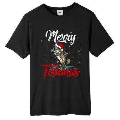 Merry Fishmas Fish Fishing Fisher Christmas Pajama Gift Tall Fusion ChromaSoft Performance T-Shirt