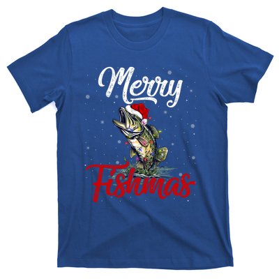 Merry Fishmas Fish Fishing Fisher Christmas Pajama Gift T-Shirt