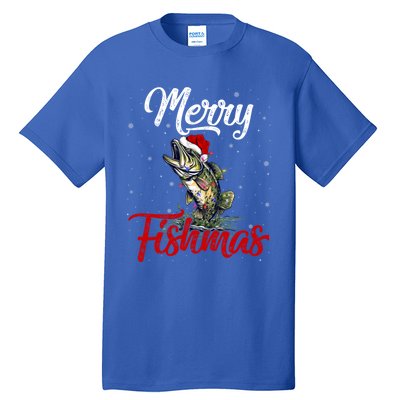 Merry Fishmas Fish Fishing Fisher Christmas Pajama Gift Tall T-Shirt