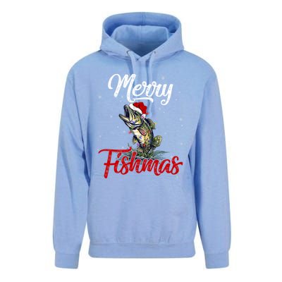 Merry Fishmas Fish Fishing Fisher Christmas Pajama Gift Unisex Surf Hoodie