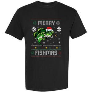 Merry Fishmas Funny Fish Fishing Fisherman Ugly Christmas Garment-Dyed Heavyweight T-Shirt