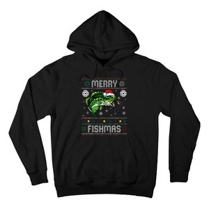 Merry Fishmas Funny Fish Fishing Fisherman Ugly Christmas Hoodie