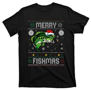 Merry Fishmas Funny Fish Fishing Fisherman Ugly Christmas T-Shirt