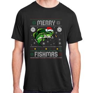 Merry Fishmas Funny Fish Fishing Fisherman Ugly Christmas Adult ChromaSoft Performance T-Shirt