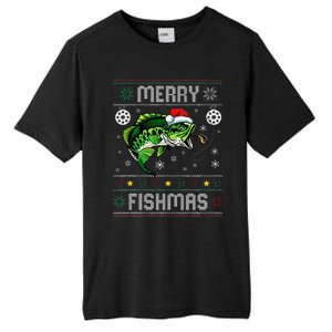 Merry Fishmas Funny Fish Fishing Fisherman Ugly Christmas Tall Fusion ChromaSoft Performance T-Shirt