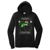 Merry Fishmas Funny Fish Fishing Fisherman Ugly Christmas Women's Pullover Hoodie