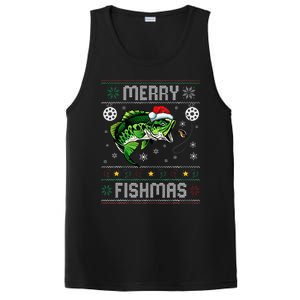 Merry Fishmas Funny Fish Fishing Fisherman Ugly Christmas PosiCharge Competitor Tank