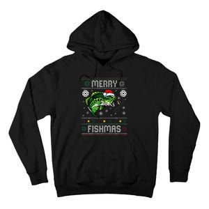 Merry Fishmas Funny Fish Fishing Fisherman Ugly Christmas Tall Hoodie