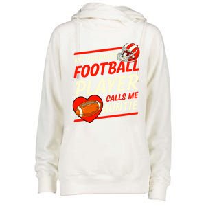 My Favorite Football Player Calls Me Auntie Football Aunt Gift Womens Funnel Neck Pullover Hood