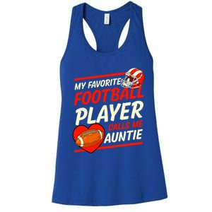 My Favorite Football Player Calls Me Auntie Football Aunt Gift Women's Racerback Tank