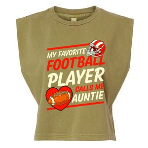 My Favorite Football Player Calls Me Auntie Football Aunt Gift Garment-Dyed Women's Muscle Tee