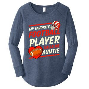 My Favorite Football Player Calls Me Auntie Football Aunt Gift Women's Perfect Tri Tunic Long Sleeve Shirt