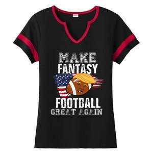 Make Fantasy Football Great Again Funny Donald Trump Ladies Halftime Notch Neck Tee