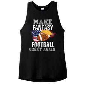 Make Fantasy Football Great Again Funny Donald Trump Ladies PosiCharge Tri-Blend Wicking Tank