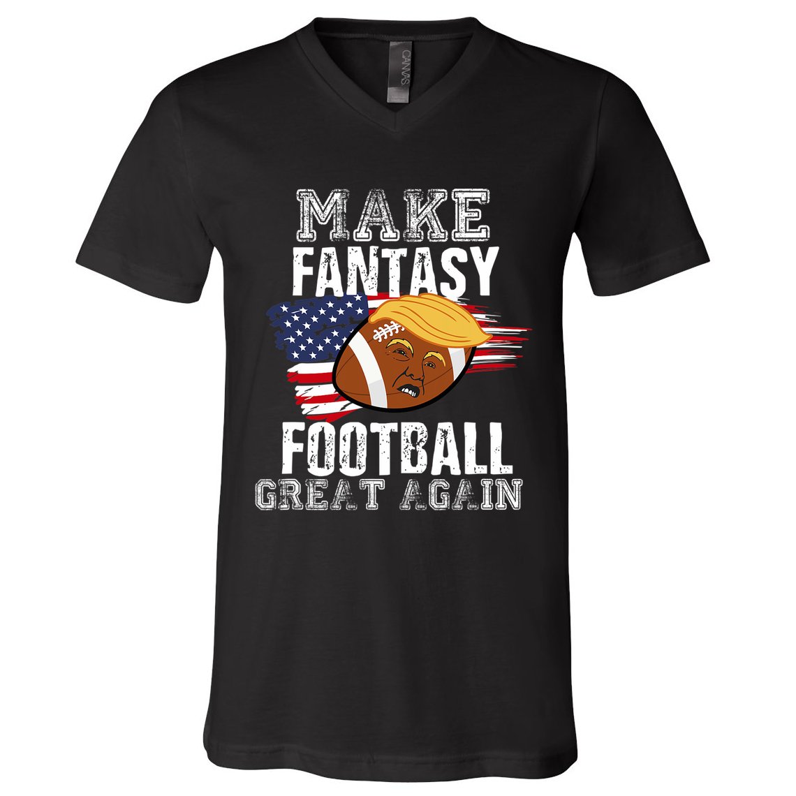 Make Fantasy Football Great Again Funny Donald Trump V-Neck T-Shirt