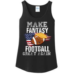 Make Fantasy Football Great Again Funny Donald Trump Ladies Essential Tank