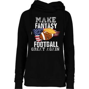 Make Fantasy Football Great Again Funny Donald Trump Womens Funnel Neck Pullover Hood