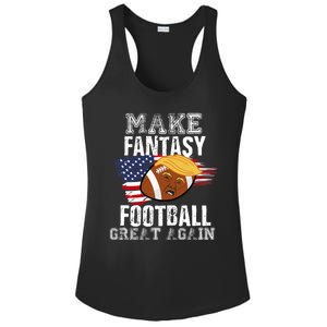 Make Fantasy Football Great Again Funny Donald Trump Ladies PosiCharge Competitor Racerback Tank