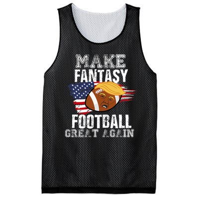 Make Fantasy Football Great Again Funny Donald Trump Mesh Reversible Basketball Jersey Tank