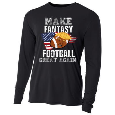 Make Fantasy Football Great Again Funny Donald Trump Cooling Performance Long Sleeve Crew