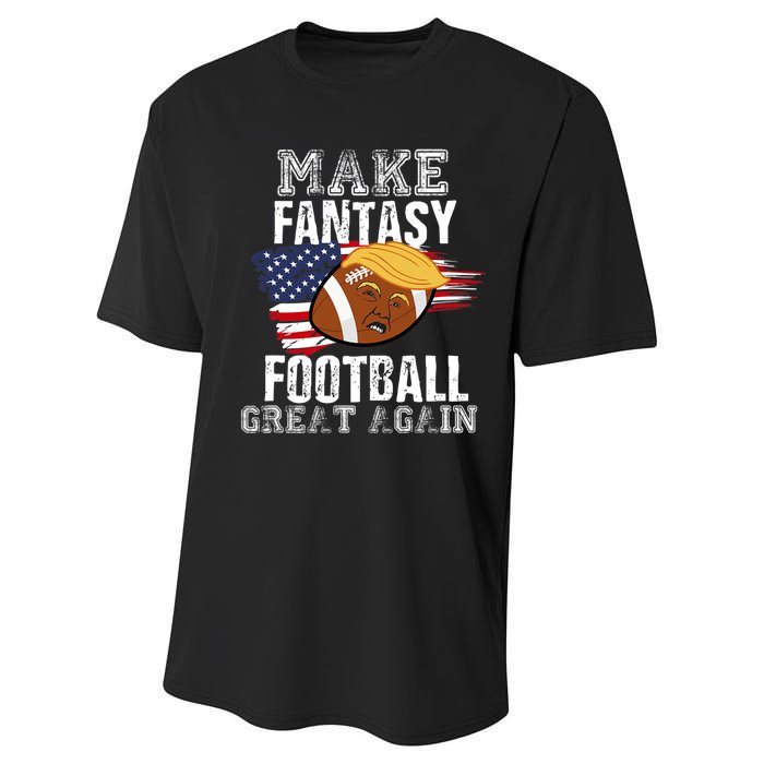 Make Fantasy Football Great Again Funny Donald Trump Performance Sprint T-Shirt