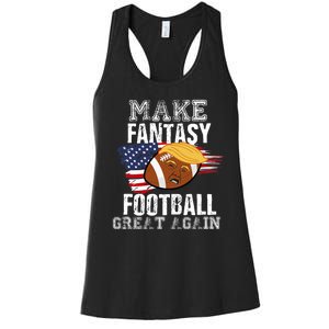 Make Fantasy Football Great Again Funny Donald Trump Women's Racerback Tank