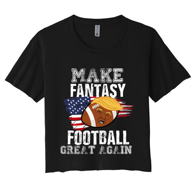 Make Fantasy Football Great Again Funny Donald Trump Crop Top
