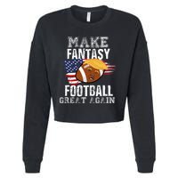 Make Fantasy Football Great Again Funny Donald Trump Cropped Pullover Crew