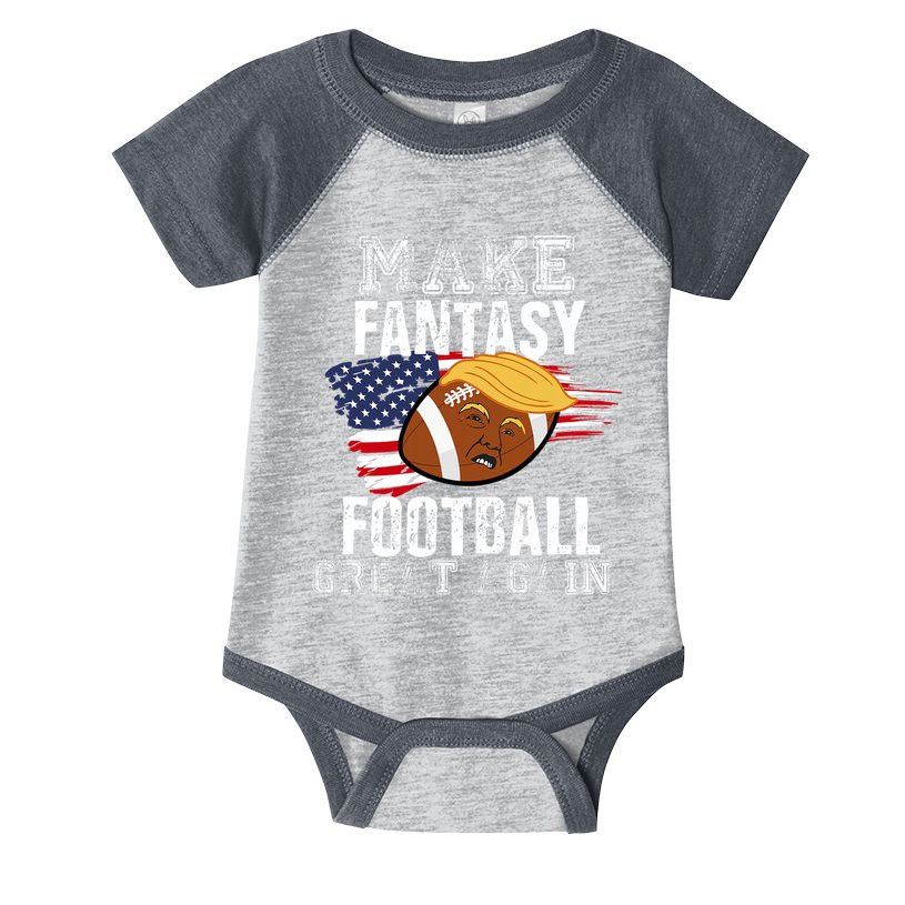 Make Fantasy Football Great Again Funny Donald Trump Infant Baby Jersey Bodysuit