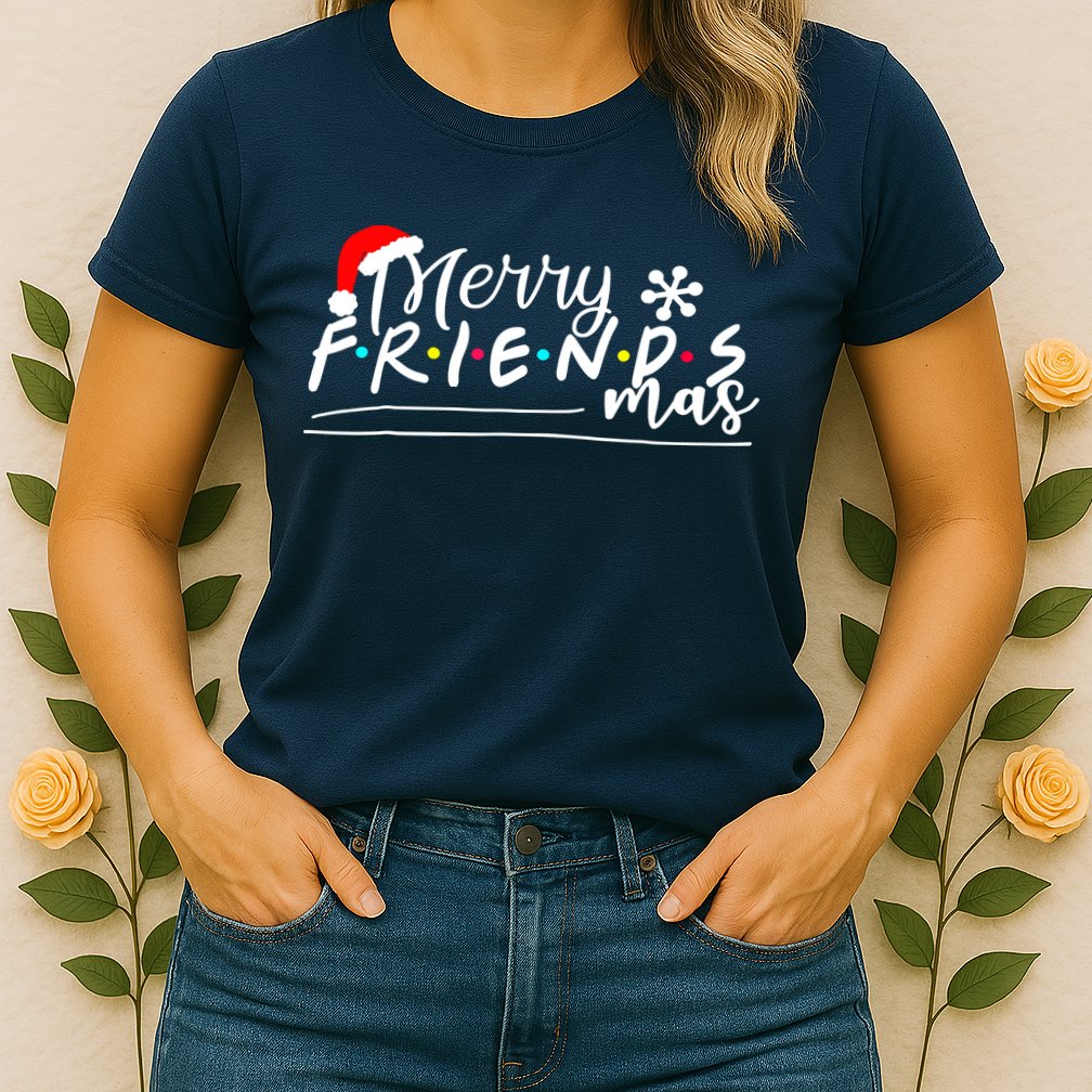 Merry Friendsmas Friends Christmas Matching Womens T-Shirt