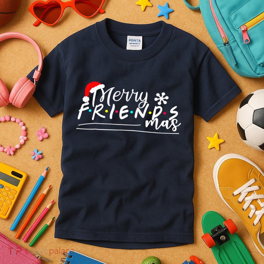 Merry Friendsmas Friends Christmas Matching Kids T-Shirt