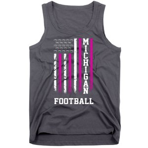 Michigan Football Fan Pink American Flag Tank Top