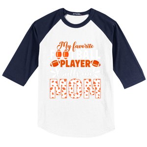 My Favorite Football Player Calls Me Mom American Football Gift Baseball Sleeve Shirt