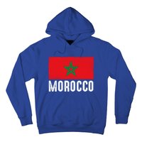 Morocco Flag Football Vintage Fan Soccer Team Pride Cool Gift Hoodie