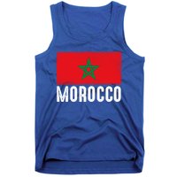 Morocco Flag Football Vintage Fan Soccer Team Pride Cool Gift Tank Top