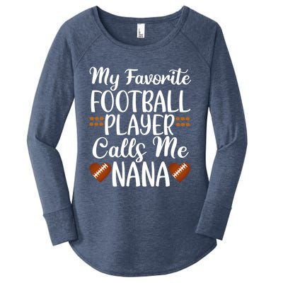 My Favorite Football Player Calls Me Nana Grandmother Gift Women's Perfect Tri Tunic Long Sleeve Shirt