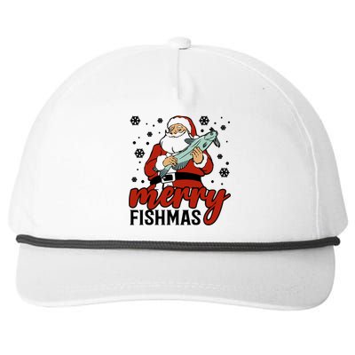 Merry Fishmas Fishing Christmas Funny Xmas Costume Funny Gift Snapback Five-Panel Rope Hat