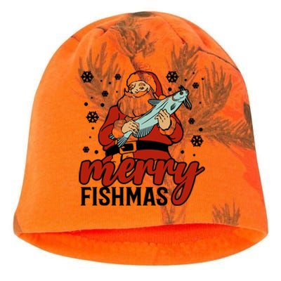 Merry Fishmas Fishing Christmas Funny Xmas Costume Funny Gift Kati - Camo Knit Beanie