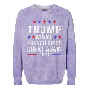 Make French Fries Great Again Trump 2024 French Fry Colorblast Crewneck Sweatshirt