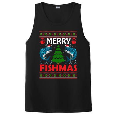 Merry Fishmas Funny Christmas Sweater Funny Fishing Gift PosiCharge Competitor Tank