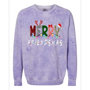 Merry Friendsmas Friends Christmas Matching Xmas Gifts Black Colorblast Crewneck Sweatshirt